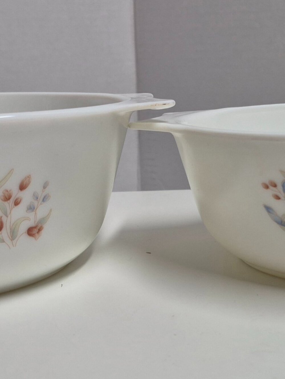 Vintage Pyrex England Blue Iris Casseroles Set of 2